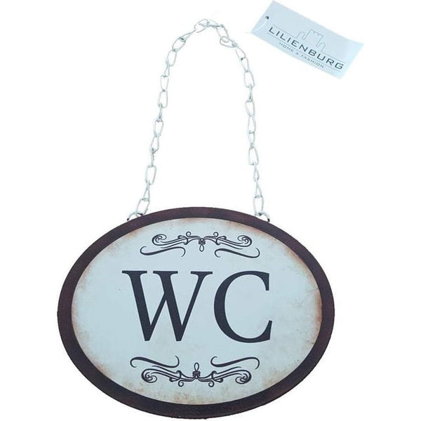 1 x wc-deurbordje metalen bord deur vintage schild nostalgie toilet gastentoilet toiletbord 17,5 cm voor vrouwen + mannen