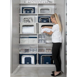 opvouwbare kledingopbergbox met ritssluiting, metalen frame, opbergtas voor dekbedden, kleding, beddengoed, stabiele opbergdoos voor kleding, stapelbare kledingdozen