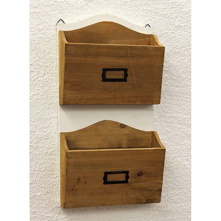 DanDiBo Wandstelling wit hout krantenstandaard plank keuken 45 cm Shabby keukenrek krantenhouder