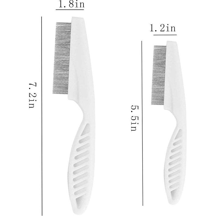Qtupon Netenkam, luizenkam, roestvrij staal, luizenkam, luizenkam, vlooienkam, metaal, voor honden en katten (6 kam)