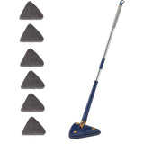 Dweilmop met uitwringfunctie, 360 graden draaibaar, verstelbare reinigingsmop, driehoekige dweilmop set met 6 doeken voor vloer, hardhout, ramen, vloer, muur, tegels, hardhout