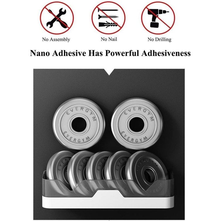 2-pack douchecaddy, scheidbare douche-organizer met haken, zonder boren, dubbellaagse doucheplank voor badkamer en keuken (grijs)