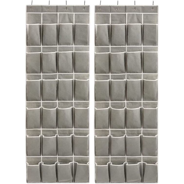 EZOWARE 24-vaks hangende organizer, multifunctioneel hangend over de deur schoenenopberger (set van 2)