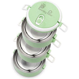 Reisvoerbak van roestvrij staal, set van 3, 1500 ml (3 x 500 ml, 3 x ca. 300 g), hondenbak voor onderweg, draagbare voederbak, praktische reisbak voor buiten en dagelijks gebruik