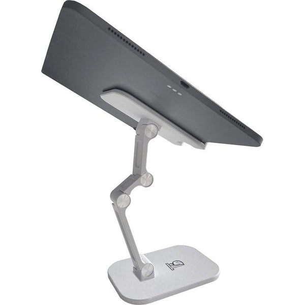 Stabiele standaard voor tablet, iPad en mobiele telefoon; opvouwbaar en verstelbaar, kleur: wit