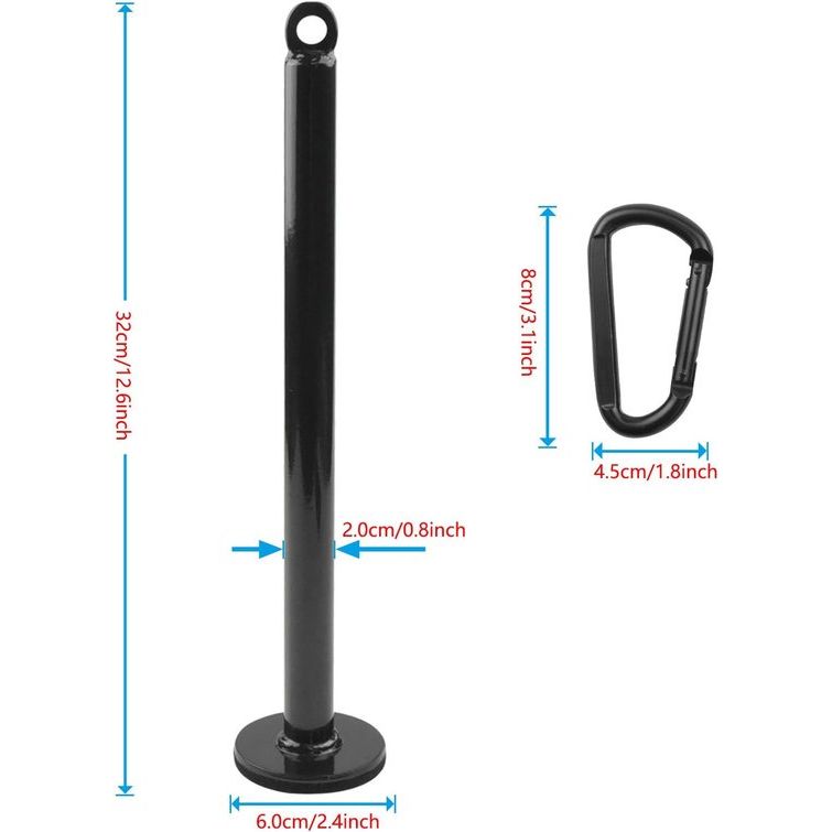 Gewichtplaat laadstift met karabijnhaak, Fitness Olympic Weight Plate Loading Pin Home Gym Workout gewichten hefhouder standaard rek staal