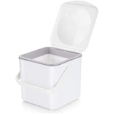 Keukencompostbak met een binnenkant die gemakkelijk afveegbaar is, gemaakt in Groot-Brittannië, 3,5 liter, wit.