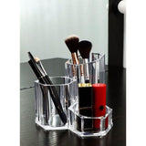 Make-up organizer borstelhouder 3 secties acryl cosmetische opbergdoos standaard voor make-up, tandenborstels, pen, wattenstaafje