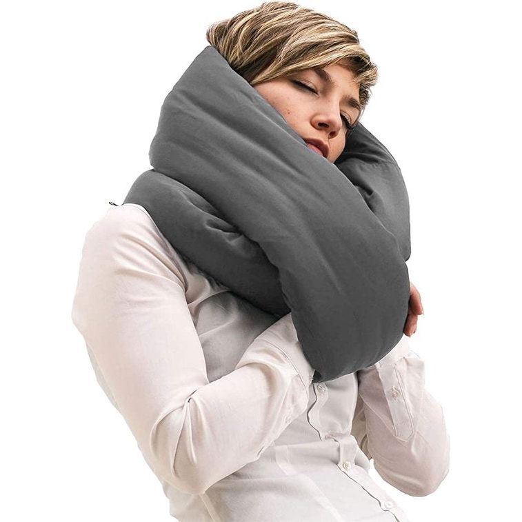 Design Infinity Pillow - reiskussen, nekkussen, ideaal voor op reis, kantoor, ontwerp, zacht neksteunkussen, grijs