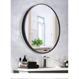 Ronde spiegel, wandspiegel, 50 cm, badkamerspiegel voor hal, woonkamer, slaapkamer, zwart Vertaling: Ronde spiegel, wandspiegel, 50 cm, badkamerspiegel voor de hal, woonkamer, slaapkamer, zwart.