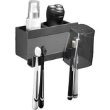 Houder - Tandenborstel Badkamer Zwart Ruimte Aluminium 2 Gleuven Tandenborstelbeker Opbergdoos Zonder boren Automatische installatie - Zelfklevend