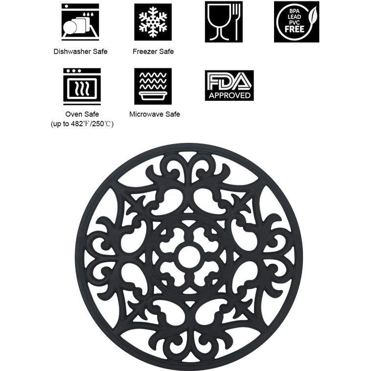 Onderzettermat, pakket van 3 siliconen onderzetters, siliconen multibloem, geïsoleerde antislip hotpads, gesneden waterdichte vaatwasmachinebestendige bekerisolatiemat voor potten, flessen