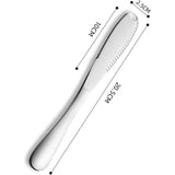 2 stuks botermessen, multifunctioneel botermes, professioneel 3-in-1 botermes van roestvrij staal met gekartelde rand, keuken- en kaasrasp voor gelijkmatige sausverdeling, 20,5, zilver