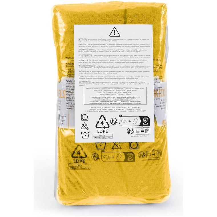 Set van 12 theedoeken, 38 x 64 cm, katoenen theedoeken, machinewasbaar (geel en wit)