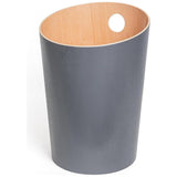 prullenbak 'Bennet', uniek design voor kantoor, slaapkamer, kinderkamer enz. | vuilnisemmer van echt houten Veneer | donkergrijs