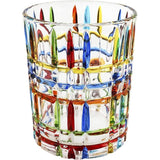 handbeschilderd stijlvol cocktailglas kleurrijk gestreept kristalwijnglas voor Scotch-, Bourbon-, likeur- voor Scotch-liefhebbers (gebeitst vintage glasstrip)