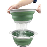 2,6 liter opvouwbare zeef- en kommenset van TPE/PP. Opvouwbare wastafel – draagbare afwasbak – ruimtebesparende zeef