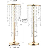 2 stuks woondecoratie bloem middelpunt acryl kristal bruiloft straat bewegende vazen gouden bruiloft decor vaas middelpunt bruiloft bloemenvazen metalen kristallen bloemenvazen (55cm)