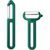 2 x Potato Peeler Vegetable Peeler Smooth and Serrated Blade for Peeling Fruit and Vegetables Provides Sharpness Smoothness and a Comfortable Handle - Green