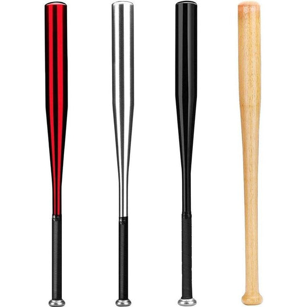 79 cm honkbalknuppel van aluminium of hout - ideaal voor zelfverdediging - solide afwerking (rood)