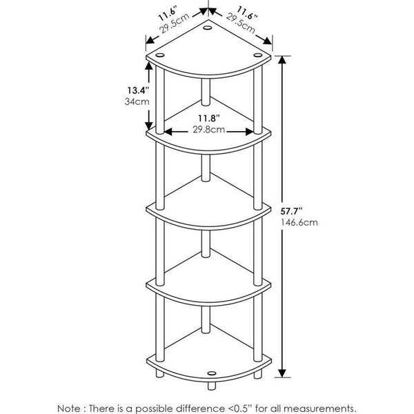 3-laags compact hoekrek voor meerdere doeleinden