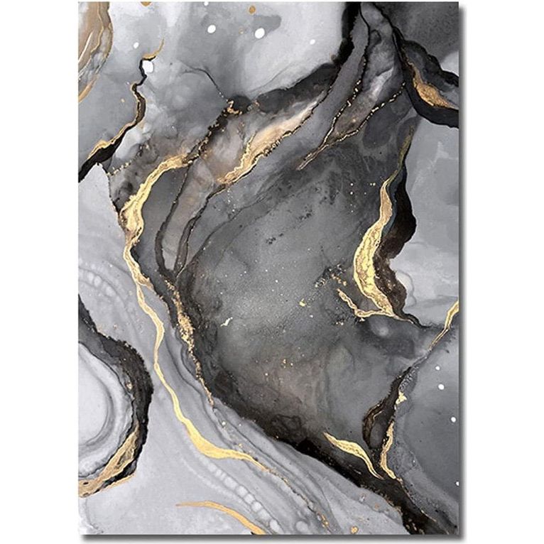 Abstracte fotoset, moderne afbeeldingen op canvas, woonkamer, slaapkamer, zwart gouden posters, wandafbeeldingen, kunstdecoratie - zonder lijst (30 x 40 cm x 3 stuks)