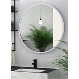 Ronde spiegel, wandspiegel, 40 cm, badkamerspiegel voor hal, woonkamer, slaapkamer, wit Vertaling: Ronde spiegel, wandspiegel, 40 cm, badkamerspiegel voor de hal, woonkamer, slaapkamer, wit.