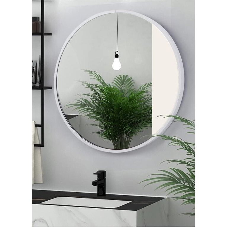 Ronde spiegel, wandspiegel, 40 cm, badkamerspiegel voor hal, woonkamer, slaapkamer, wit Vertaling: Ronde spiegel, wandspiegel, 40 cm, badkamerspiegel voor de hal, woonkamer, slaapkamer, wit.