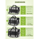 Hondentas Opvouwbare hondenbox Auto met ademend gaasstof Kattentransportbox voor kat Hondentransportbox voor op reis Hondendraagtas voor katten puppy's jonger dan 8 kg Grijs