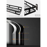 Keukenwandrek, zonder boren, 1 etage, doucheplank, kruidenrek, zwart, keukenrek, zwevend van roestvrij staal, voor keuken, badkamer, balkon (mat zwart, 30 cm)