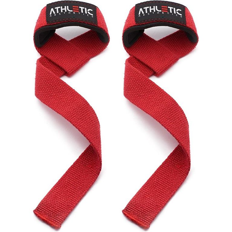 professionele banden (gevoerd) - 55 cm lang voor krachttraining, bodybuilding & fitness - voor mannen en vrouwen, rood