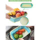 Multifunctionele snijplank, 9-in-1 opvouwbare snijplank, snijplankset met groentesnijder, draagbare afvoermand voor kampeeraccessoires, outdoor, festivals