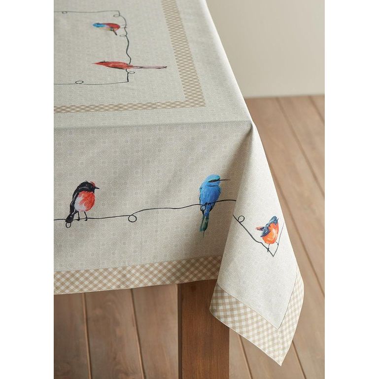 Tafelkleed, 100% katoen, 160 cm x 220 cm, decoratief tafelkleed, wasbaar, vierkant, tafelkleed voor Moederdag, eten, bruiloften