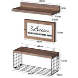 Wandrek, wandplanken, 40 cm, set van 4 zwevende planken