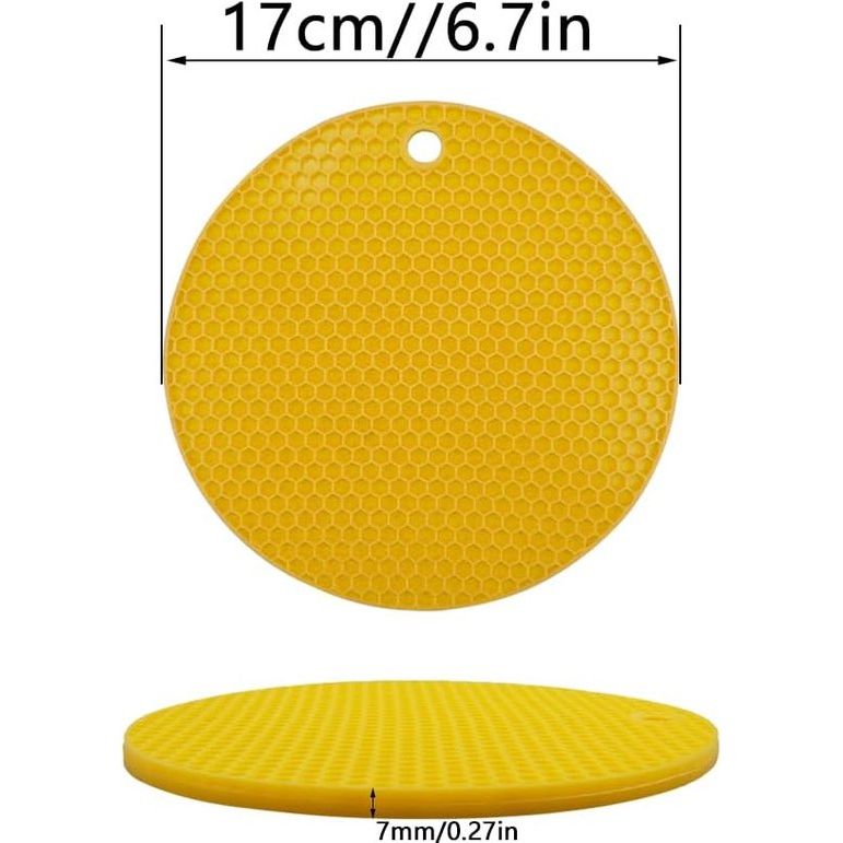 8 Pieces Honeycomb Silicone Pot Film 18 cm Non-Slip Silicone Insulation Mat Multipurpose Pot Holder Silicone Pot Holder Set Pot Coasters Silicone Coasters Heat Resistant for Jar Opener Pan