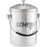 compostbak voor keuken, roestvrij staal, geurloze biologische bak