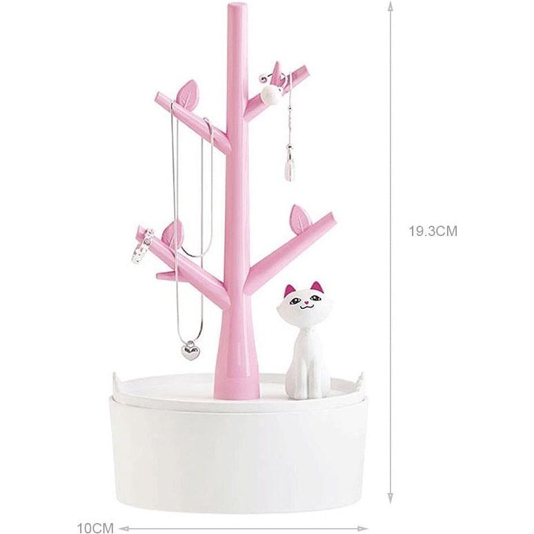 sieradenhouder, organizer voor sieraden, halskettingen, oorbellen, armbanden, haarbanden roze