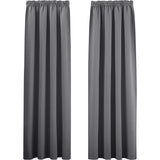 Gordijn ondoorzichtig plooiband thermogordijn hittebescherming grijze gordijnen set van 2 H 175 x B 140 cm slaapkamer gordijnen met plooiband voor railsysteem verduisteringsgordijnen