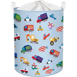 45 liter, blauwe wasmand voor baby's, jongens, speelgoed, opbergmand met deksel, opvouwbare opbergmand voor kinderkamer, 36 x 45 cm