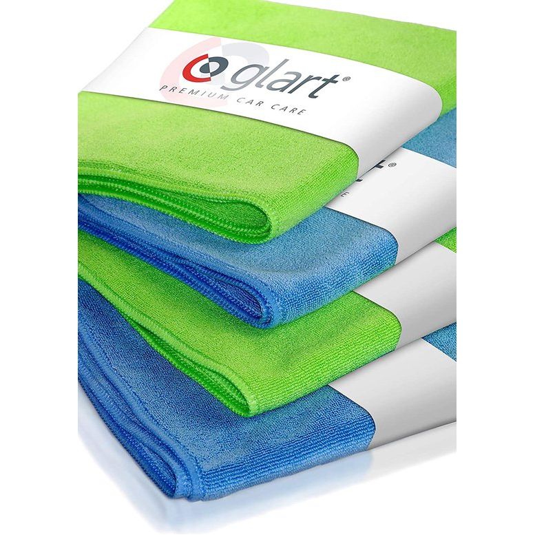 Set van 4 super slimme microvezeldoeken, 2 stuks blauw van 40 x 40 cm en 2 stuks groot van 40 x 40 cm