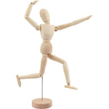 Kurtzy 30,5cm Houten Mensen Lichaam Tekenen Mannequin met Standaard - Flexibele Gewrichten Artiest Model Hout – Gearticuleerd Unisex Kunst Figuur Voor Schetsen & Schilderen – Perfecte Huis Decoratie