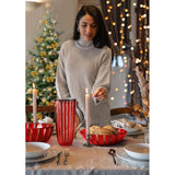 Cake Plate with Base and Cover - Red, Diameter 31 x Height 27 cm