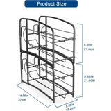 koelkastorganizer, set van 2, voor drankblikjes, bier, conserven, koelkastorganizer voor 24 blikjes van 330 ml, zwart