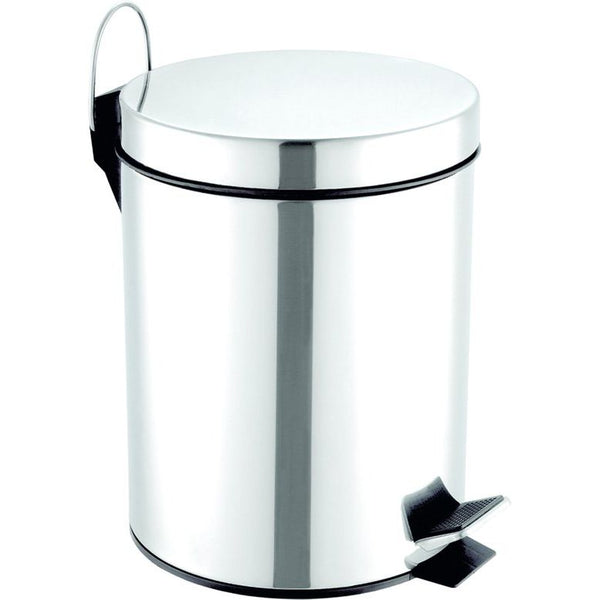 SENSEA - URBAN badkamerprullenbak - 5L - Rond - Staal - Grijs - Chroomafwerking