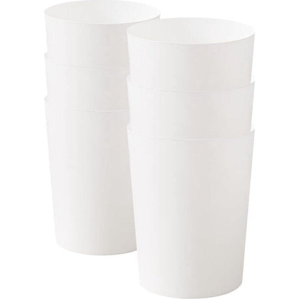 6 Set Prullenbakken Prullenbak Vuilnisbakken voor Badkamers, Keukens, Thuiskantoren, Slaapzalen Wit