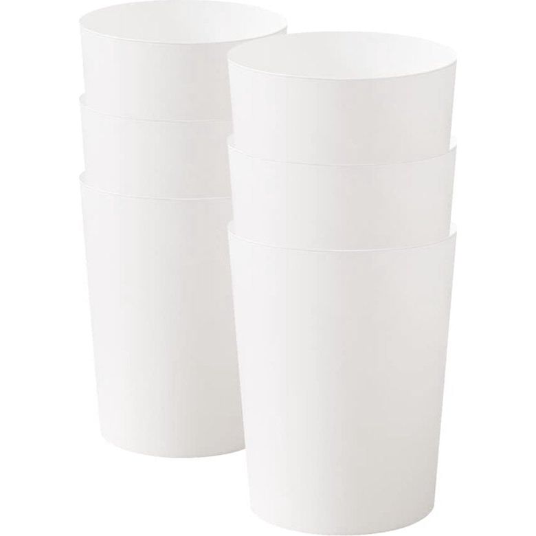 6 Set Prullenbakken Prullenbak Vuilnisbakken voor Badkamers, Keukens, Thuiskantoren, Slaapzalen Wit