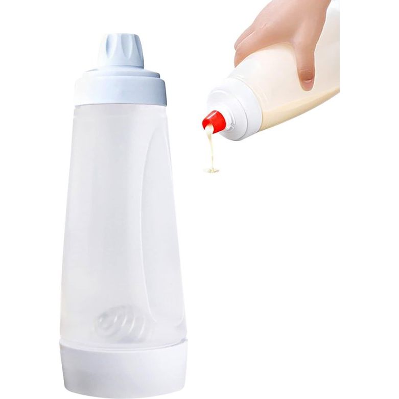 Handdeegmengfles, 1000 ml handdeegdispenser met maatmarkeringen en mengbal, voor pannenkoeken, wafels, pannenkoeken, cupcakes, keukengerei