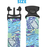 2 stuks kofferriem, kofferband, verstelbare, gepersonaliseerde bagageriem met afsluitbare gesp voor koffer, riem, reistas (blauwe bloem)