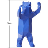 Bierfiguren sculptuur decoratie Beer Arts Dier Cadeau Polyresin Standbeeld Blauw 31cm