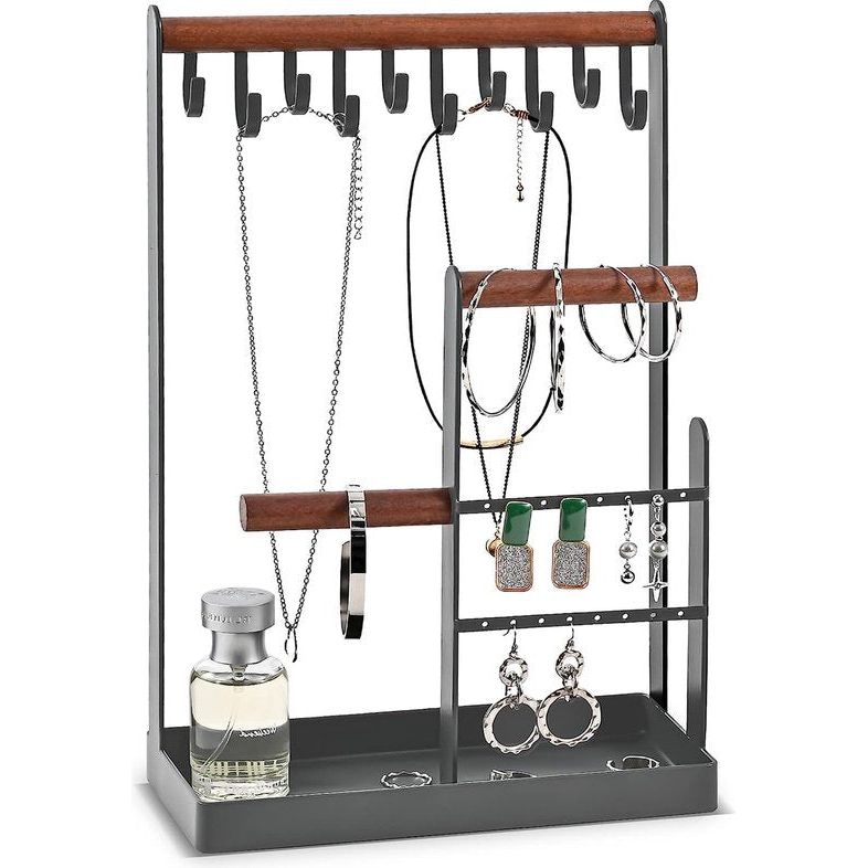 Sieradenstandaard, sieradenhouder, sieradenboom, kettinghouder, sieradenstandaard, kettingophanging, sieradenstandaard, kettingstandaard, kettinghouder, kettingstandaard, grijs